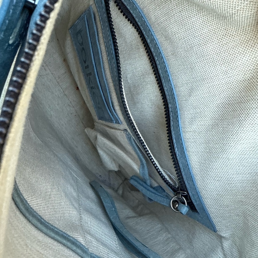 Botkier New York Light Blue Suede Zip‑Top Cross Body Shoulder Bag - Picture 3 of 8